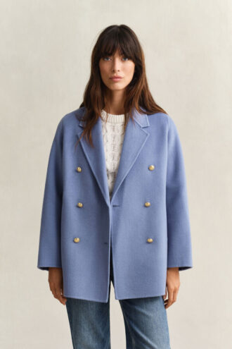Casaco Pea Coat com detalhes cosidos à mão
