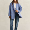 Casaco Pea Coat com detalhes cosidos à mão