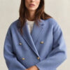 Casaco Pea Coat com detalhes cosidos à mão