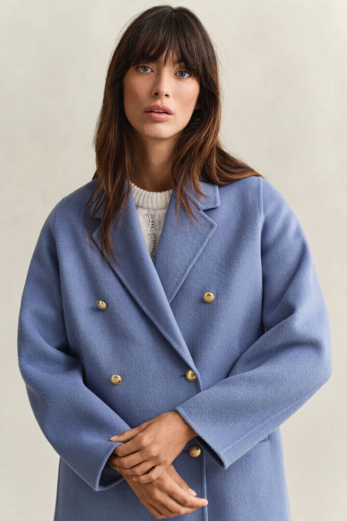 Casaco Pea Coat com detalhes cosidos à mão