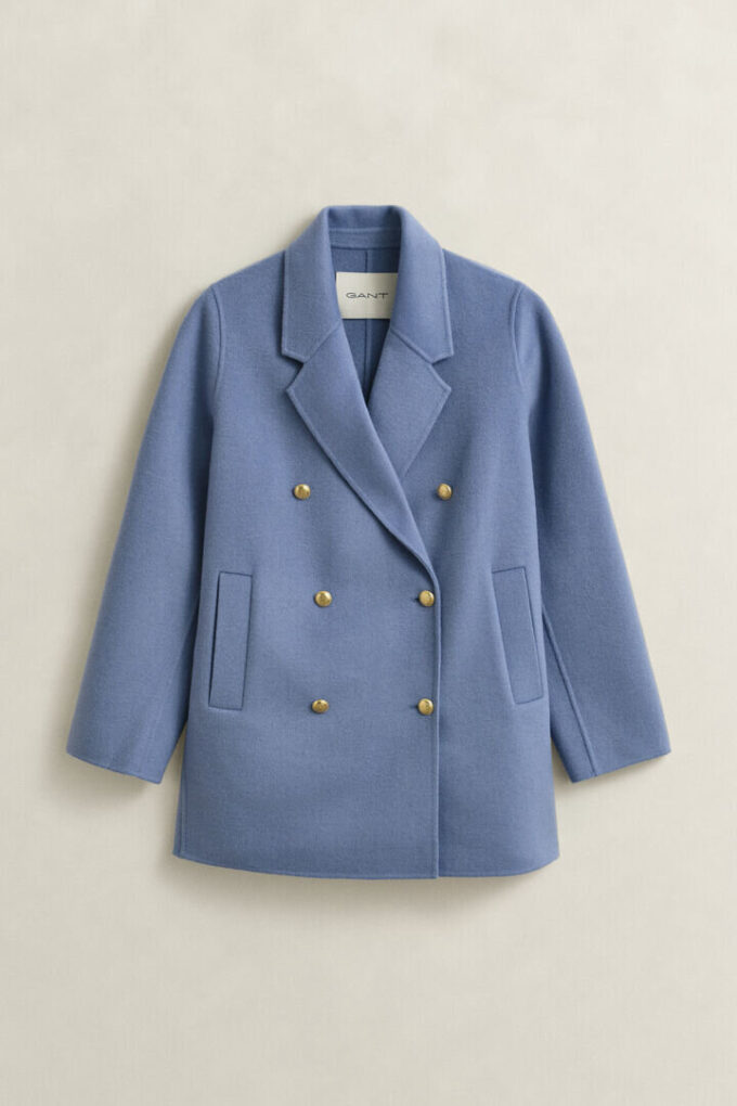 Casaco Pea Coat com detalhes cosidos à mão