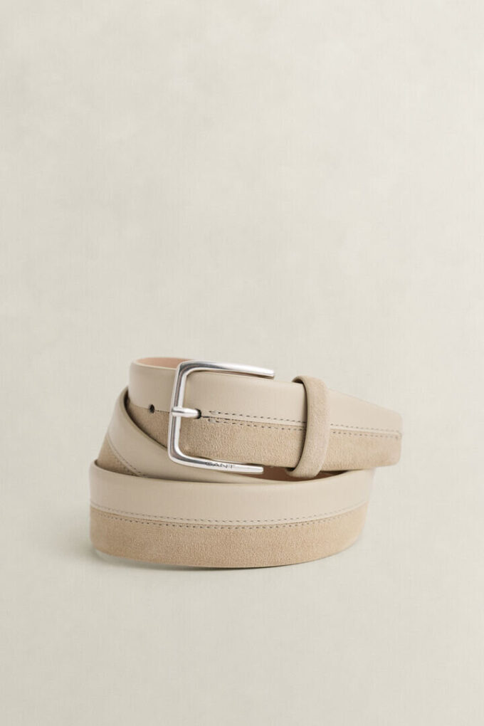 Cinto misto de camurça e couro