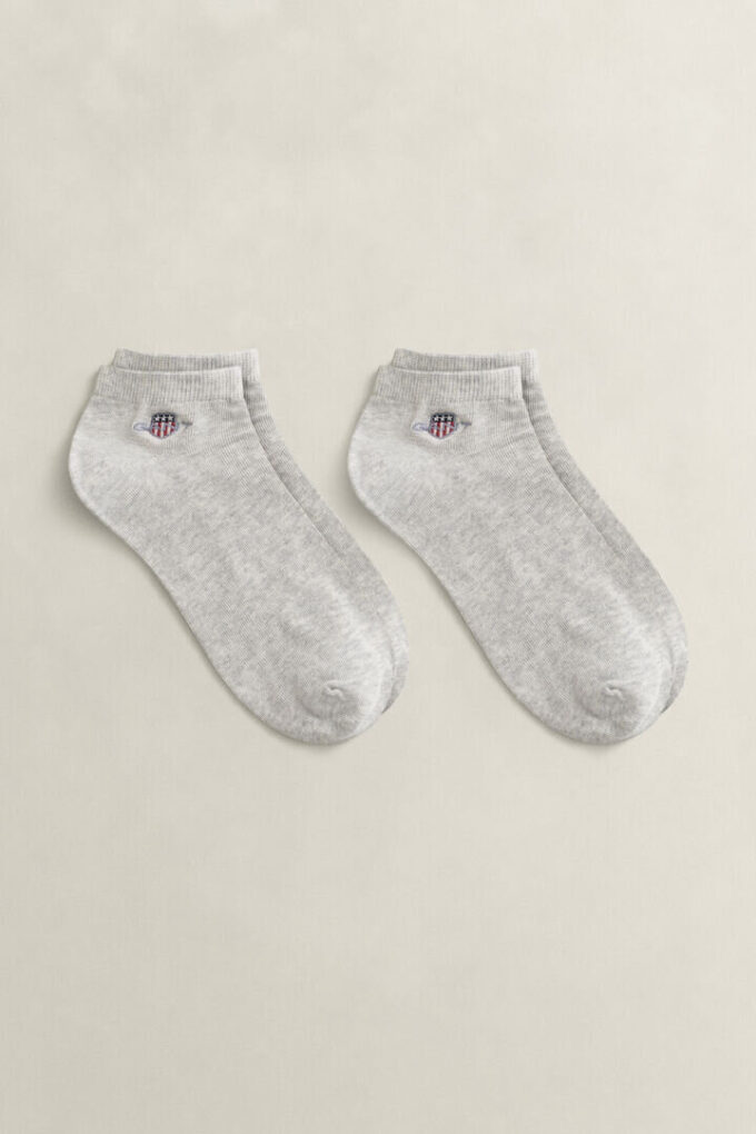 Conjunto de 2 pares de meias curtas com emblema