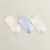 Conjunto de 3 pares de meias curtas com monograma e lisas