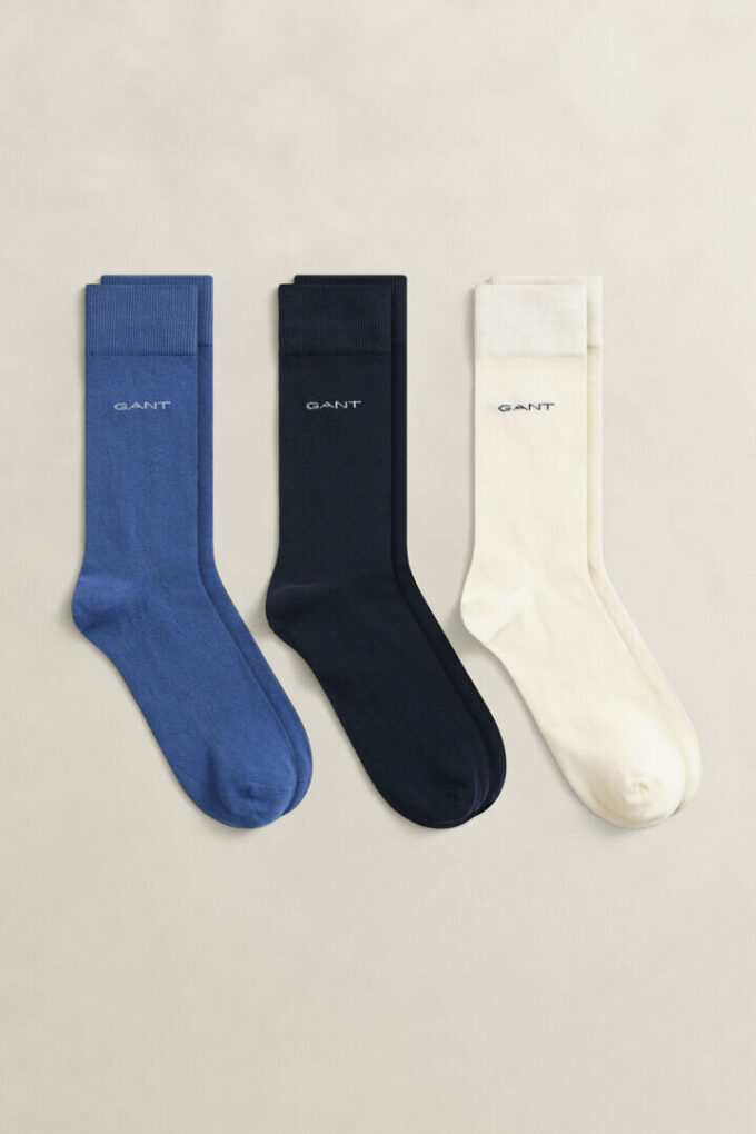 Conjunto de 3 pares de meias de algodão macio