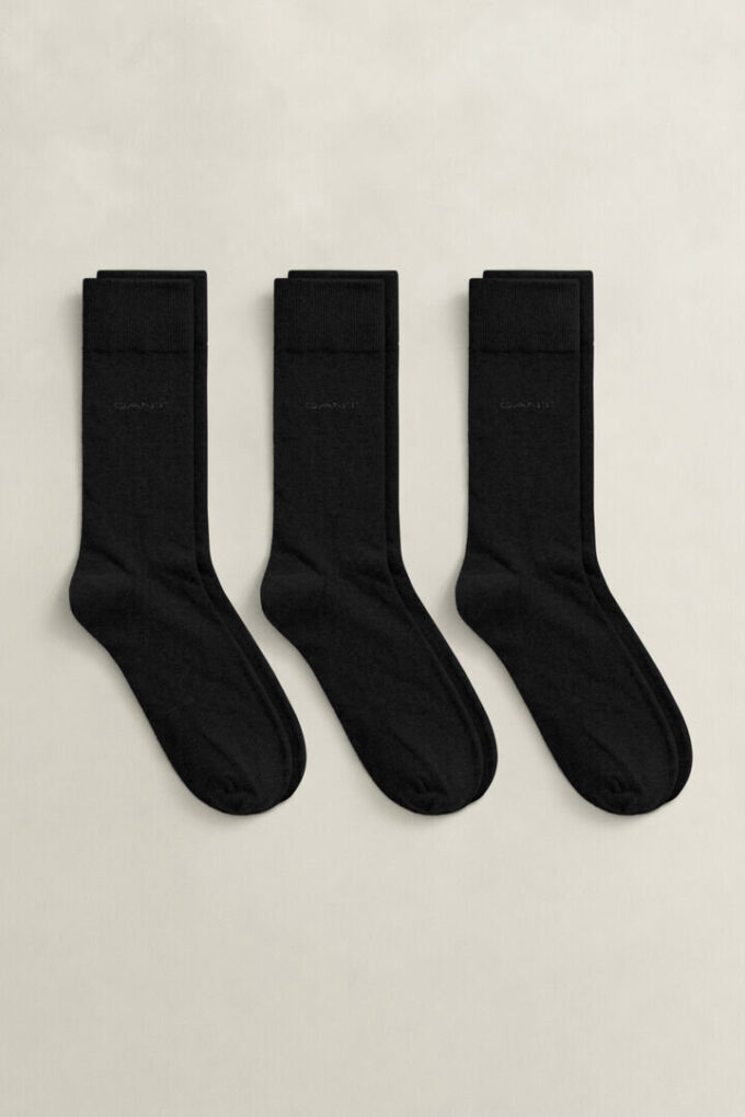 Conjunto de 3 pares de meias de algodão macio