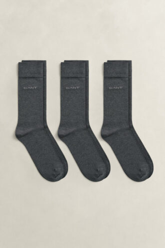 Conjunto de 3 pares de meias de algodão mercerizado