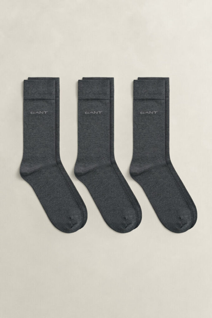 Conjunto de 3 pares de meias de algodão mercerizado