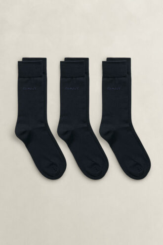 Conjunto de 3 pares de meias de algodão mercerizado