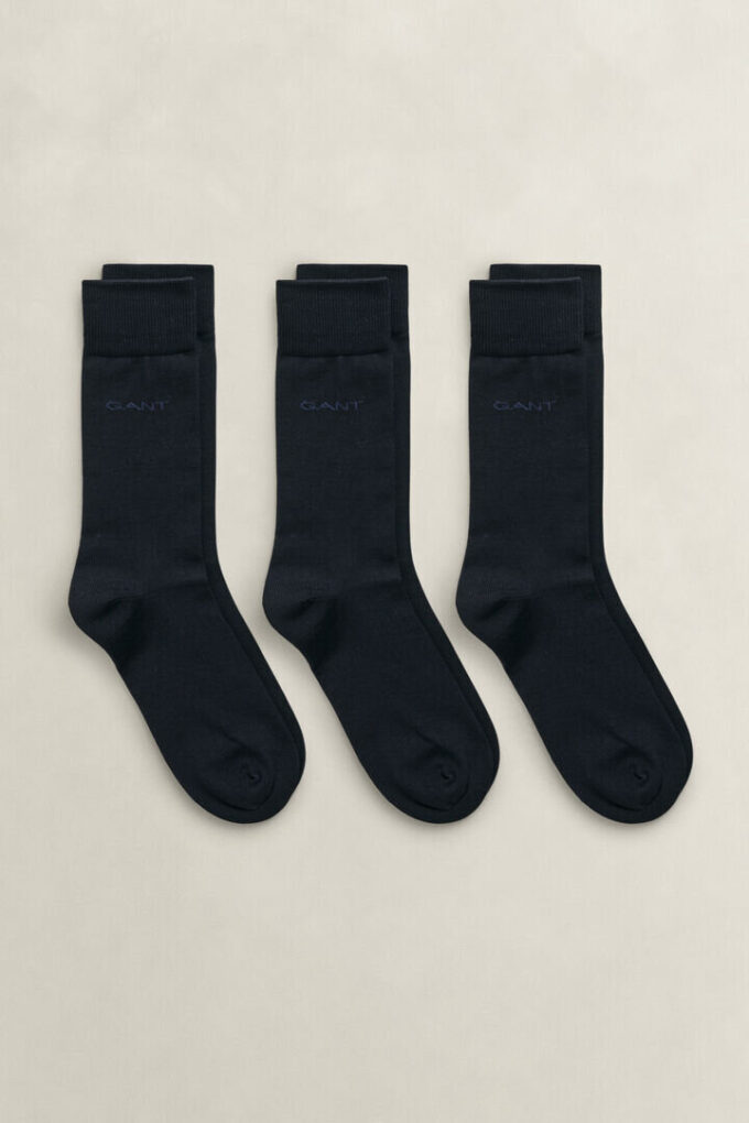 Conjunto de 3 pares de meias de algodão mercerizado