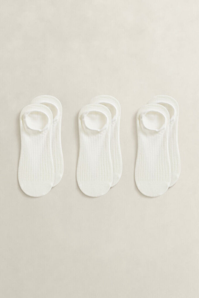Conjunto de 3 pares de meias de cano curto com nervuras