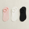 Conjunto de 3 pares de meias de cano curto com nervuras