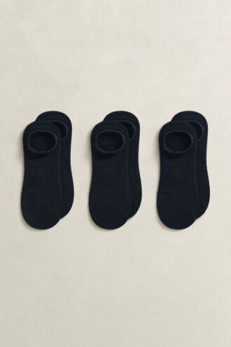 Conjunto de 3 pares de meias de cano curto com nervuras