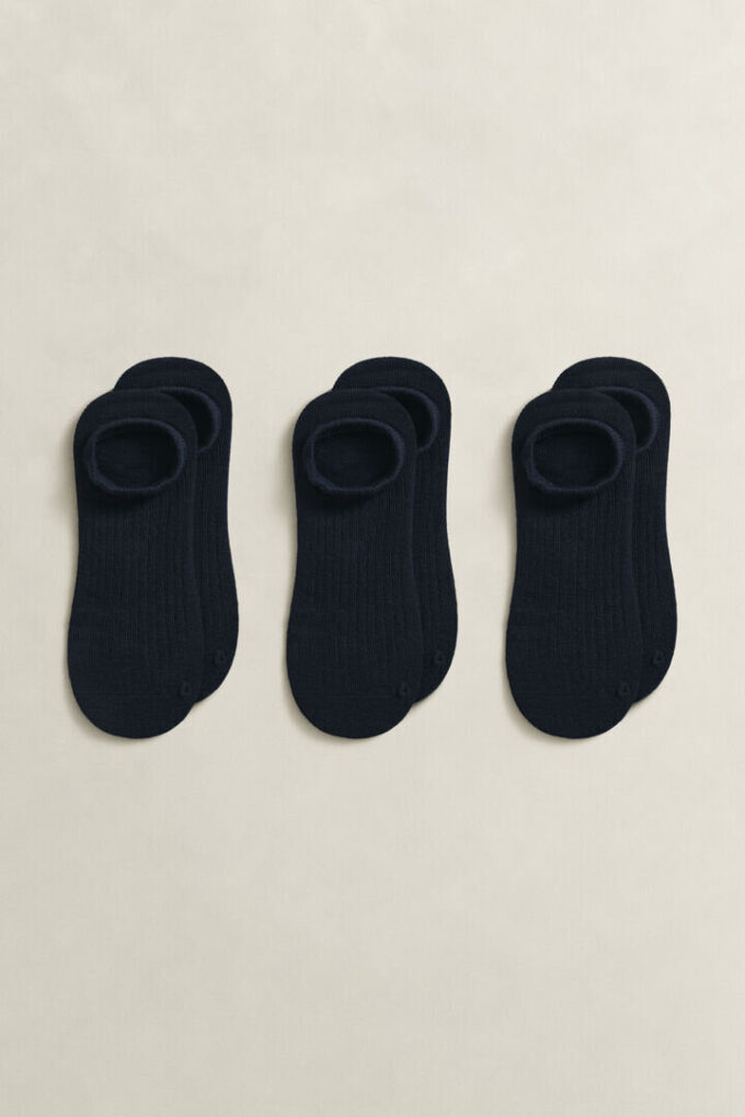 Conjunto de 3 pares de meias de cano curto com nervuras