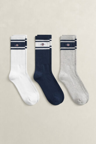 Conjunto de 3 pares de meias desportivas com escudo