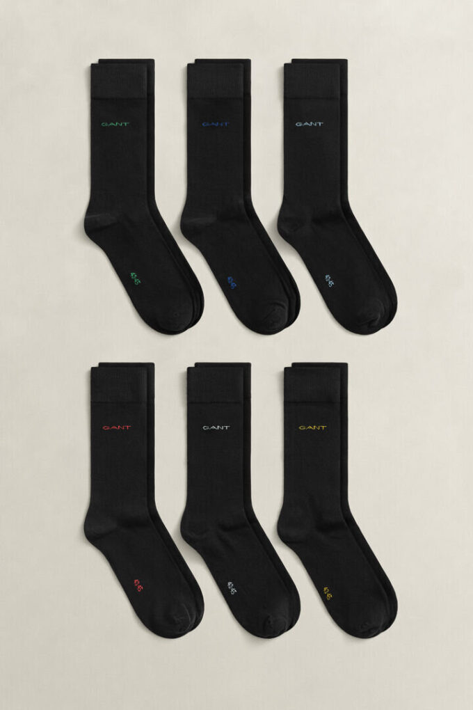 Conjunto de 6 pares de meias de algodão macio
