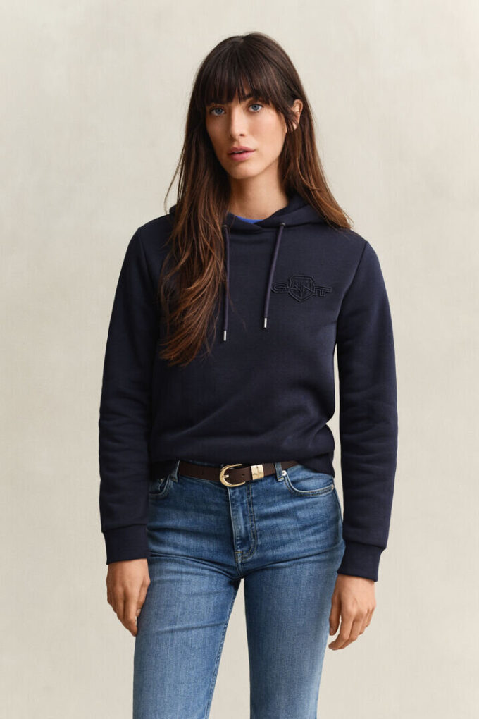 Hoodie com emblema tonal