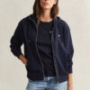 Hoodie com fecho e escudo