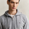 Hoodie com fecho e escudo