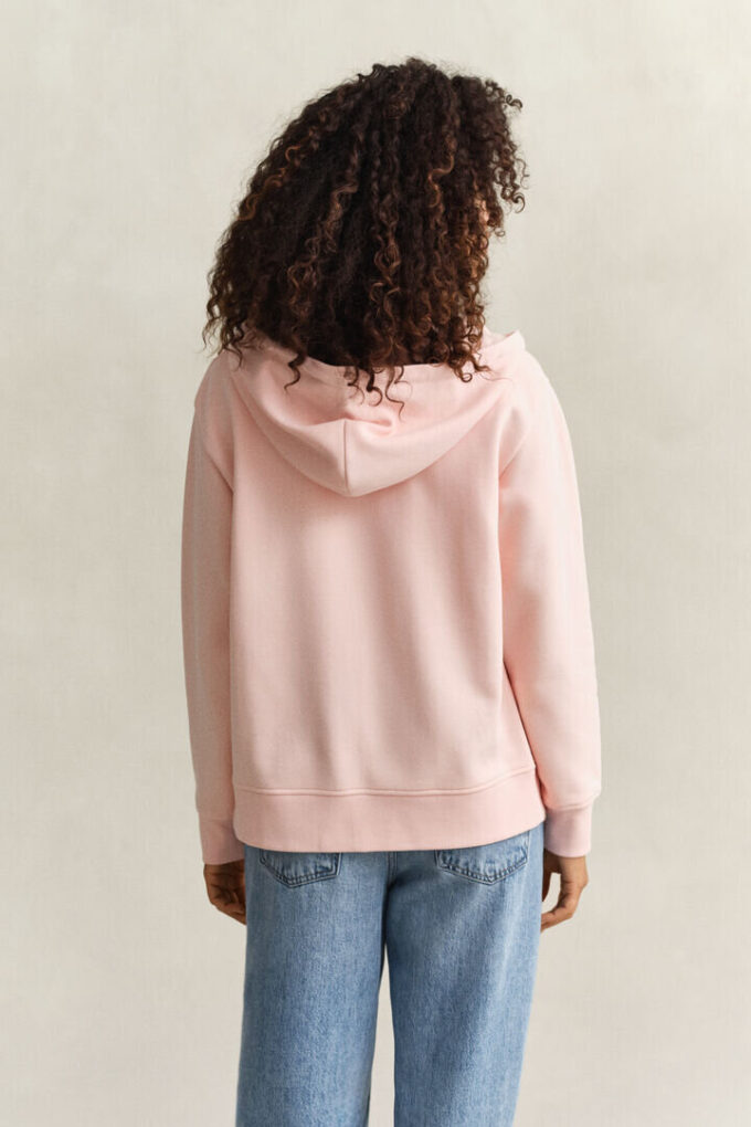 Hoodie com fecho e escudo