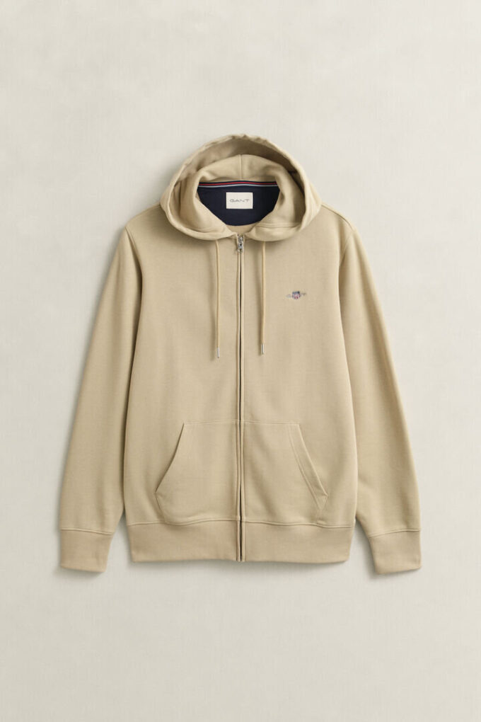 Hoodie com fecho e escudo
