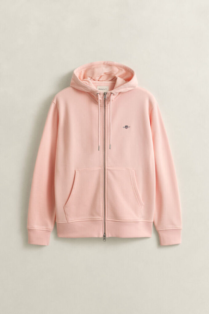 Hoodie com fecho e escudo