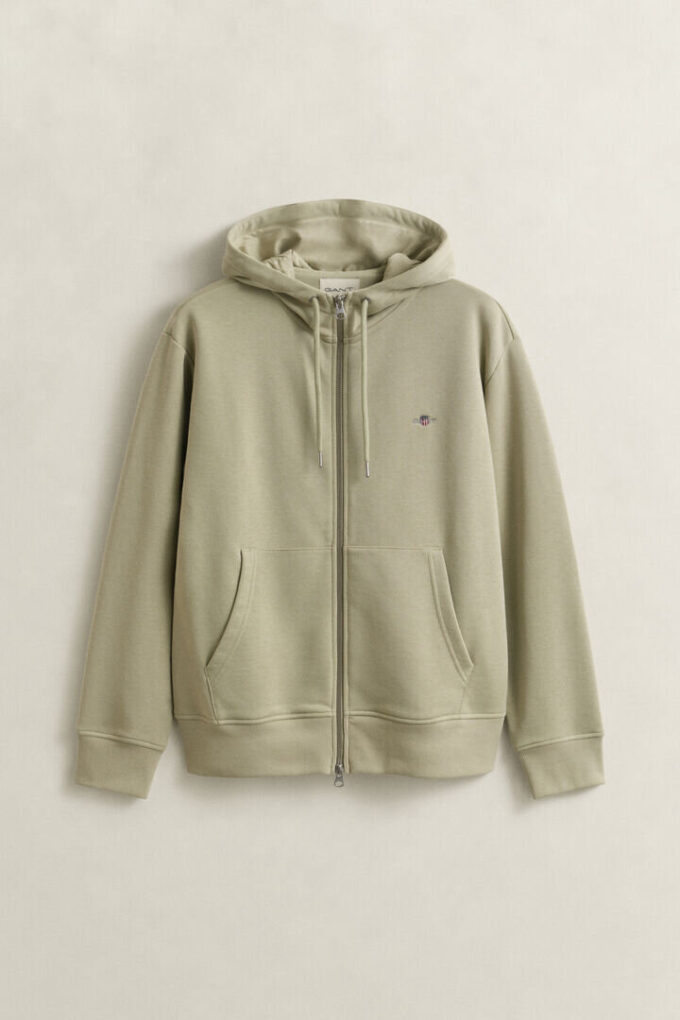 Hoodie com fecho e escudo