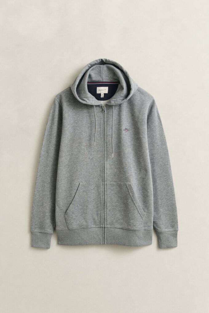 Hoodie com fecho e escudo