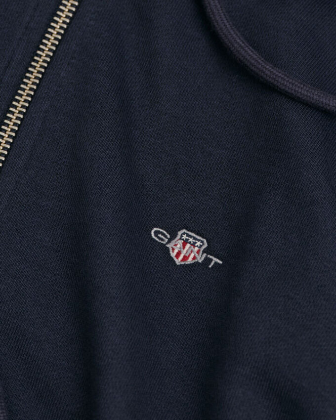 Hoodie com fecho e escudo