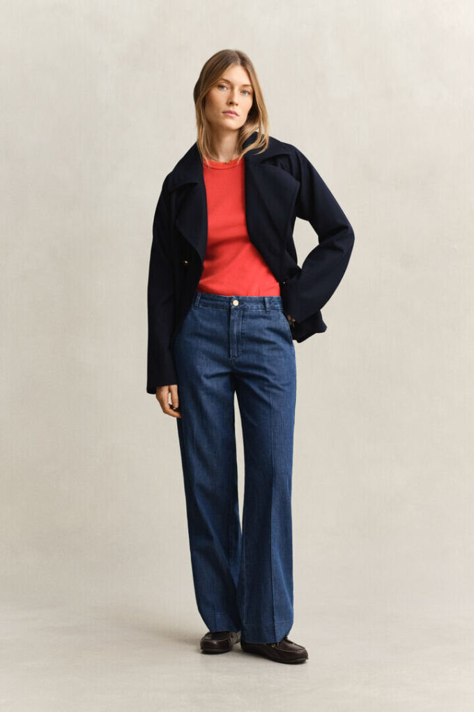 Jeans de algodão e linho