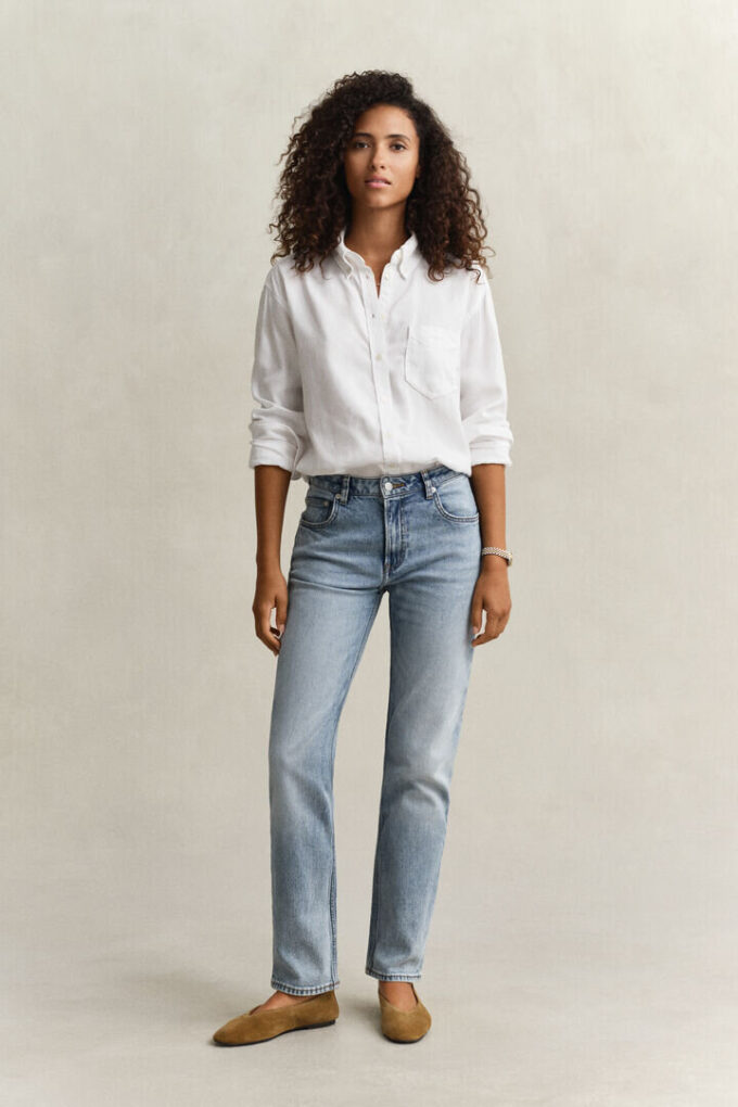 Jeans de perna reta elásticos