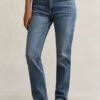 Jeans de perna reta elásticos Jeans de perna reta elásticos