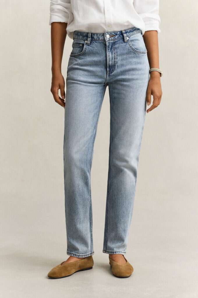 Jeans de perna reta elásticos