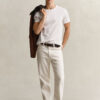 Jeans em corte reto, cor cru