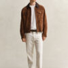Jeans em corte reto, cor cru