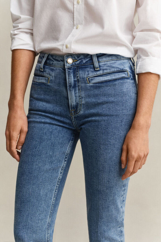 Jeans largos com monograma