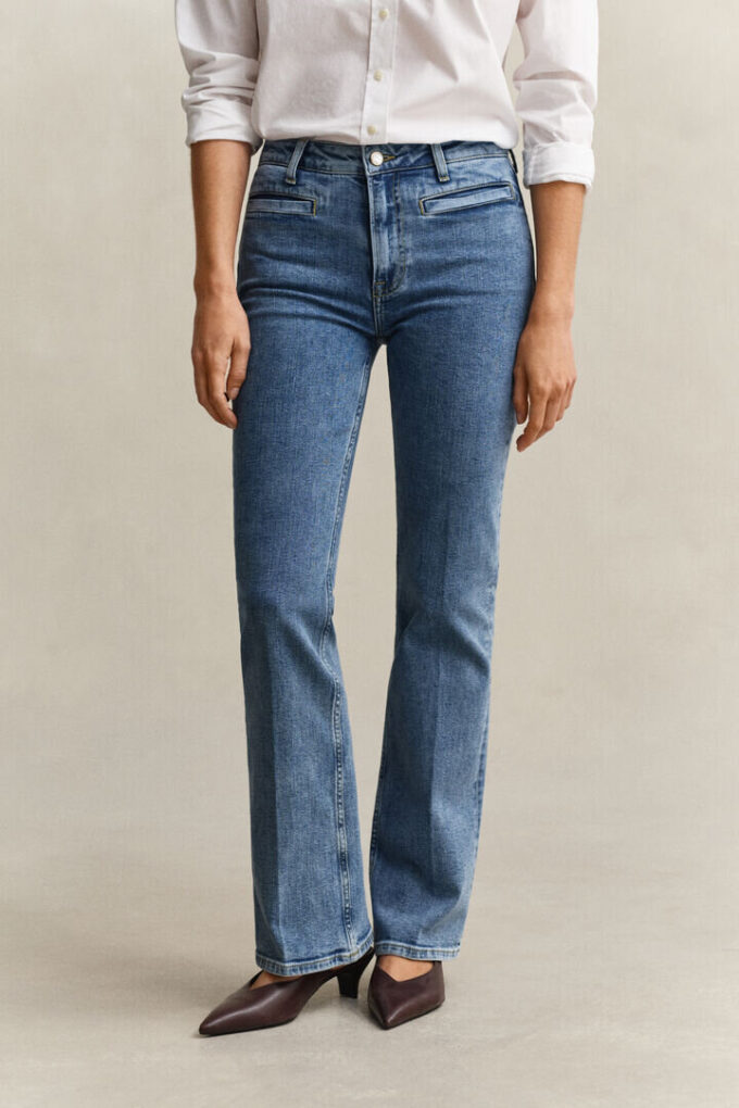 Jeans largos com monograma