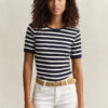 T-shirt com canelado às riscas