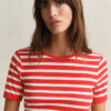 T-shirt com canelado às riscas