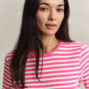 T-shirt com canelado às riscas