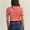 T-shirt com canelado às riscas