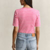 T-shirt com canelado às riscas
