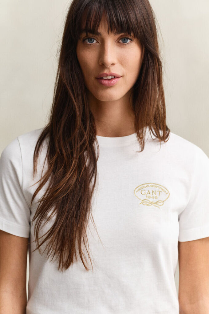 T-shirt com estampado de corda