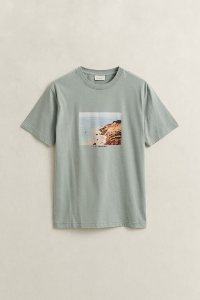 T-shirt com estampado paisagístico