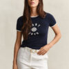 T-shirt com gola em contraste
