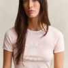 T-shirt com gola em contraste
