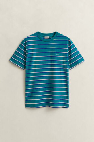 T-shirt com riscas múltiplas