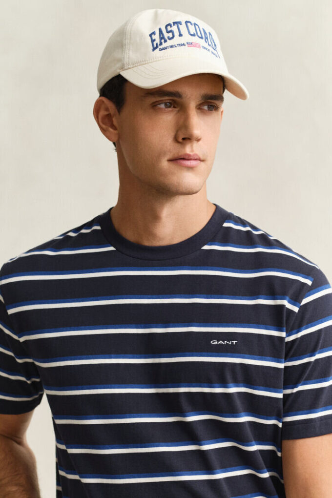 T-shirt com riscas múltiplas