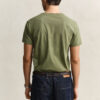 T-shirt de corte justo com decote em V e emblema