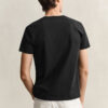 T-shirt de corte justo com decote em V e emblema